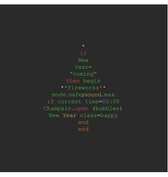 christmas tree made of programming code vector image