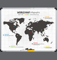 World map infrographic with color magnets vector image