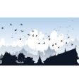 Eastern bird city vector image