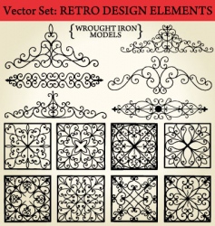 Retro design elements vector image