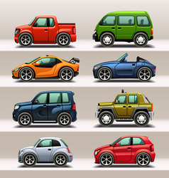 Car icon set vector image