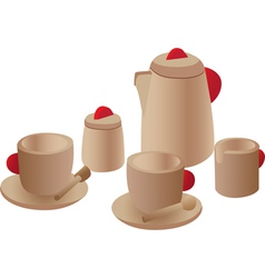 Wooden play tea set vector image