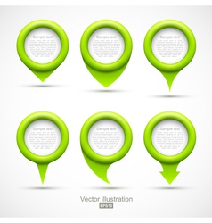 Set of green circle pointers vector image