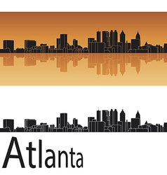 Atlanta skyline in orange background vector image