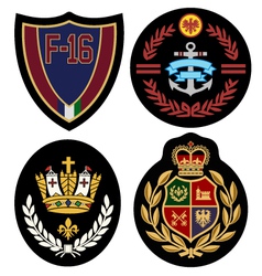 Royal badge design set vector image