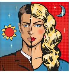 Pop art of male wearing vector image