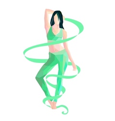 Gymnast with ribbon vector image