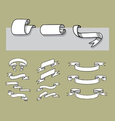 Ribbon Banner and Label Sketches 2 vector image