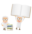 Scientist with books vector image