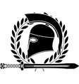Fantasy hellenic sword and helmet vector image