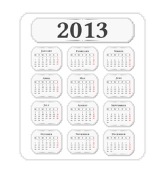 2013 Calendar 2013 Calendar vector image