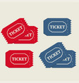 Tickets in red and blue Tickets in red and blue vector image