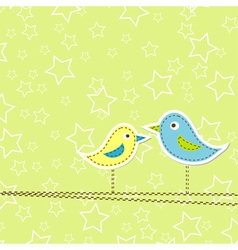 Birds greeting card design vector image