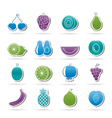 Different kind of fruit and icons vector image