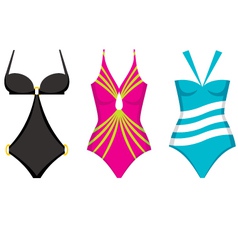 Three swimming suits vector image