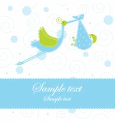 Baby boy arrival announcement card vector image