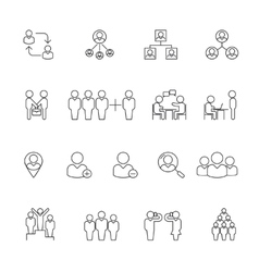 Human management icons Resource people thin line Human management icons Resource people thin line vector image
