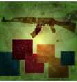 Grunge AK 47 on wall vector image