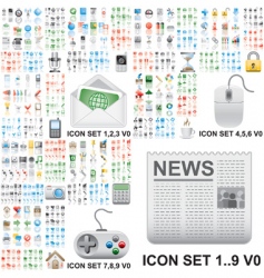 Internet and general icons vector image