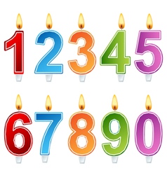 Birthday number candle set vector image