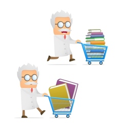Scientist with books vector image