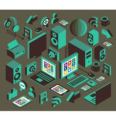 Computer notebook tablet pc display monitor camera vector image