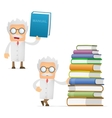 Scientist with books vector image