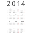 Simple calendar 2014 vector image