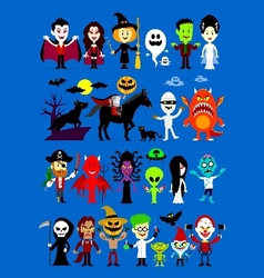 Monsters Mash Halloween Characters vector image