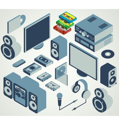 Audio video element set vector image