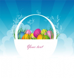 Easter egg basket vector image