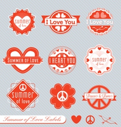 Summer of Love Labels vector image