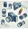 Photo camera lens film element set vector image