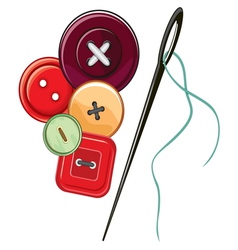 Needle and buttons vector image