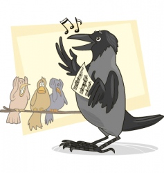 Singing crow vector image