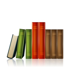 Heap of multi-coloured books isolated on white bac vector image