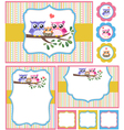 Baby shower bird card set vector image