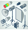 Flash studio professional strobe element set vector image