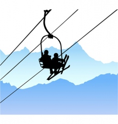 Ski lift vector image