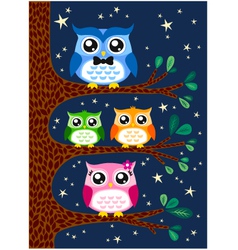 Owl family design vector image