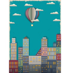 Town and air balloon vector image