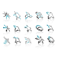 Modern dotted template icons with reflection Modern dotted template icons with reflection vector image