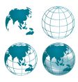 Chrome globe of asia vector image