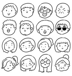 Set of cartoon face Royalty Free Vector Image - VectorStock
