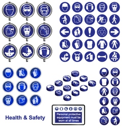 HEALTH SAFETY SIGN BUTTON SET vector image