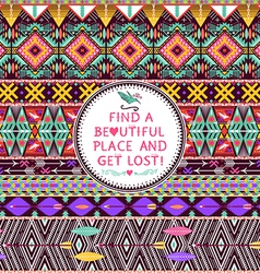 Hipster seamless tribal pattern vector image