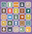 Household flat icons on purple background vector image