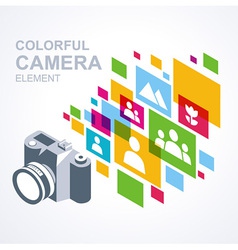 Photo camera icon colorful media element vector image