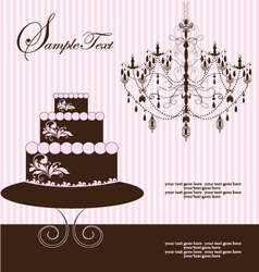 Invitation card with cake vector image