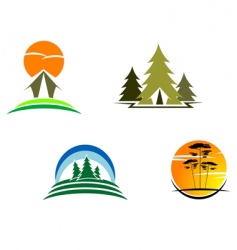 Tourism symbols vector image